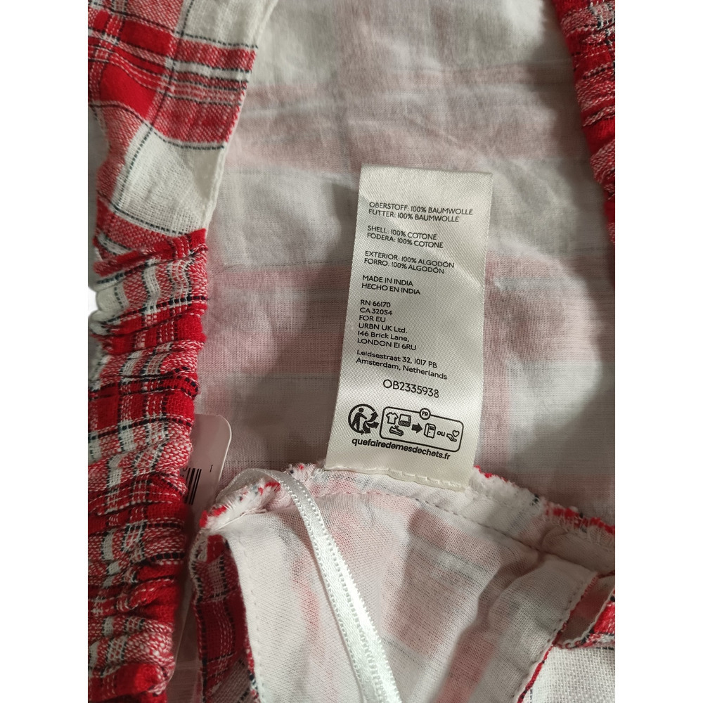 New with Tags Free People Set Red Plaid Strapless Crop Top SZ L Skirt SZ M - Picture 13 of 15